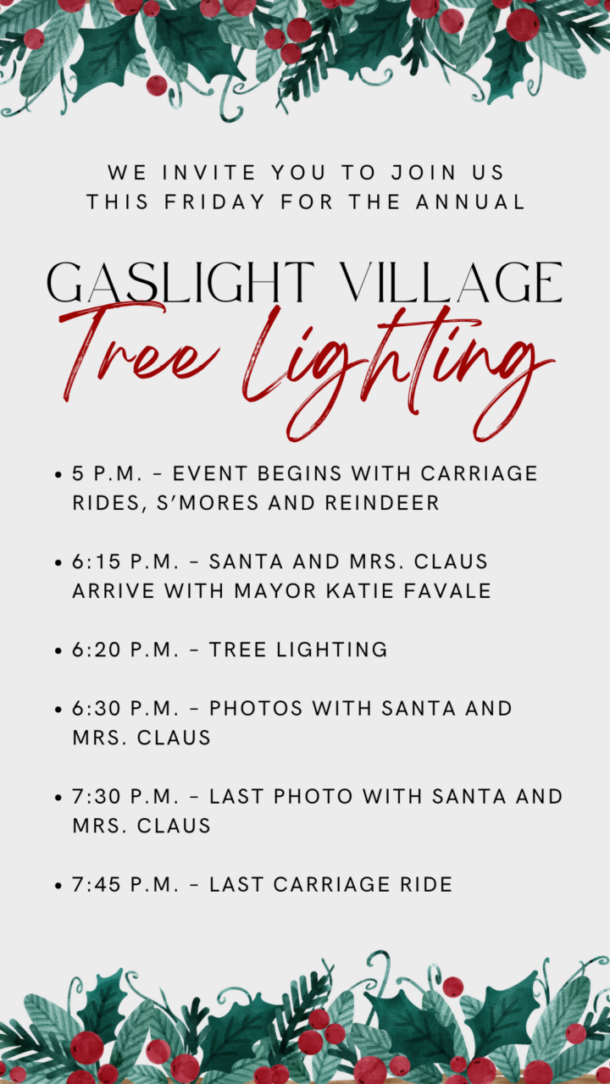 Tree Lighting Schedule Olives